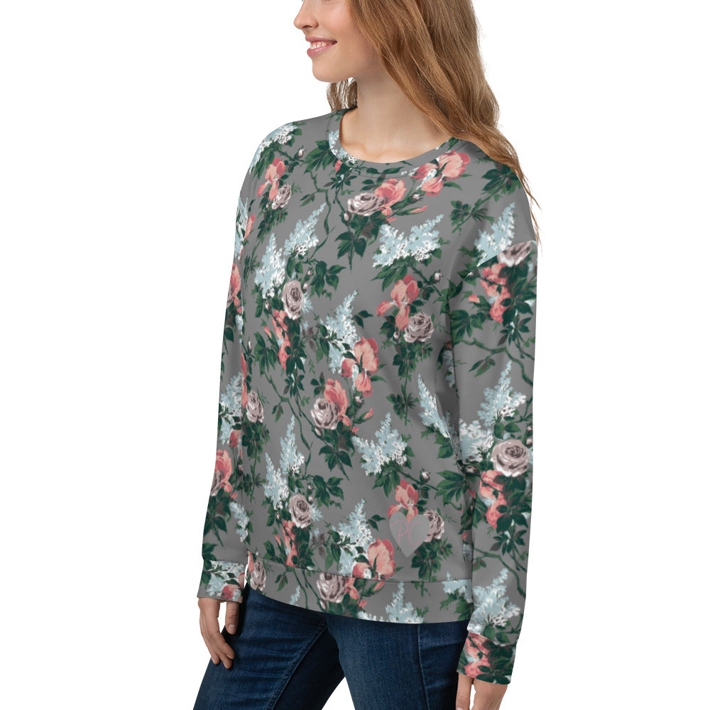 J'Adore Bella Roses Long-Sleeved Crewneck Sweatshirt