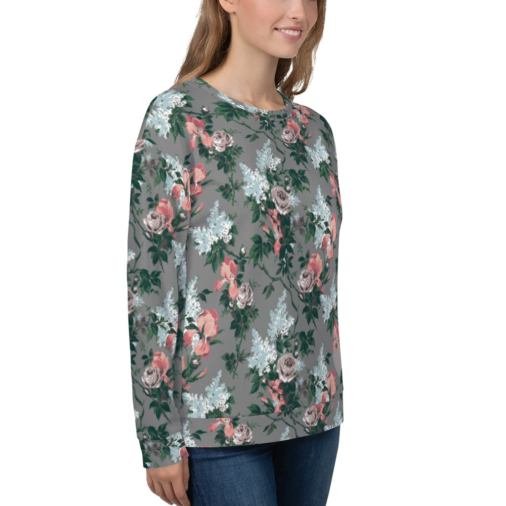 J'Adore Bella Roses Long-Sleeved Crewneck Sweatshirt | Pinup Couture Relaxed