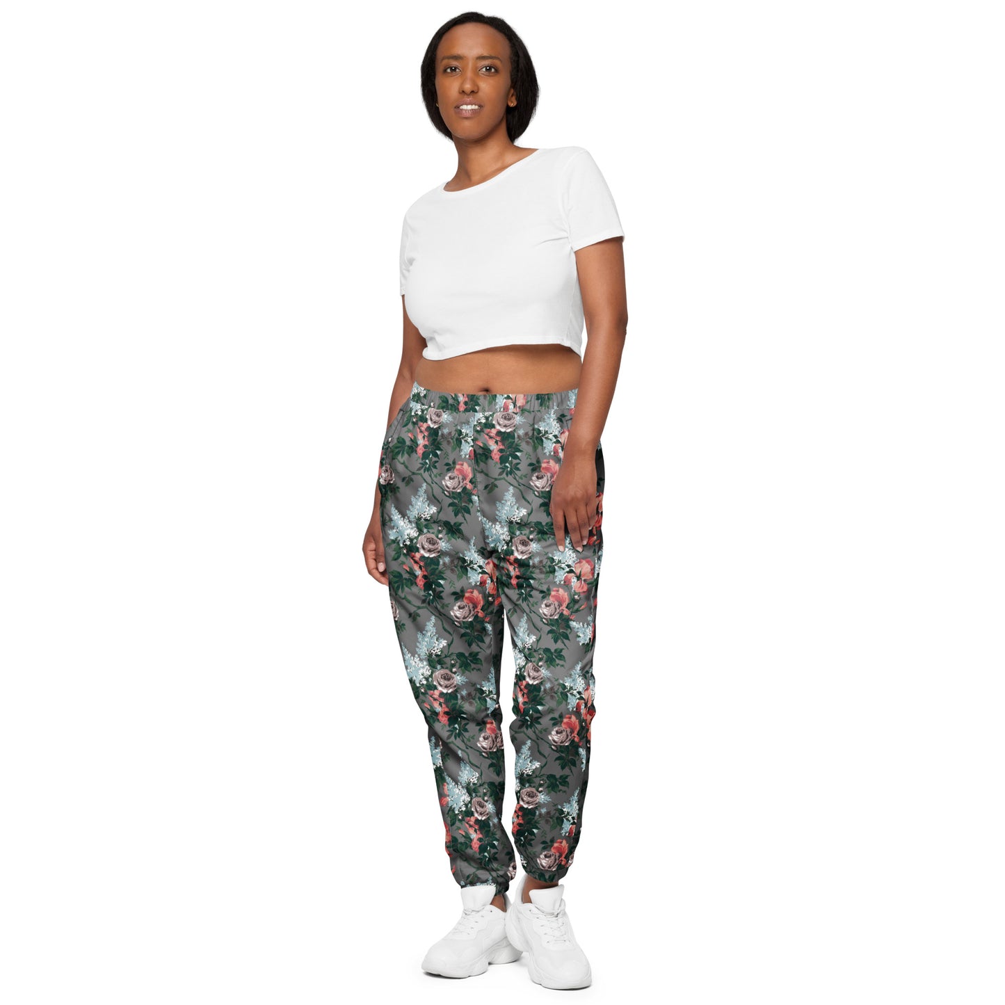 J'Adore Grey Bella Roses Joggers | Pinup Couture Relaxed