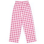 Hattie Everything Nice Pink Gingham Wide-Leg Lounge Pants