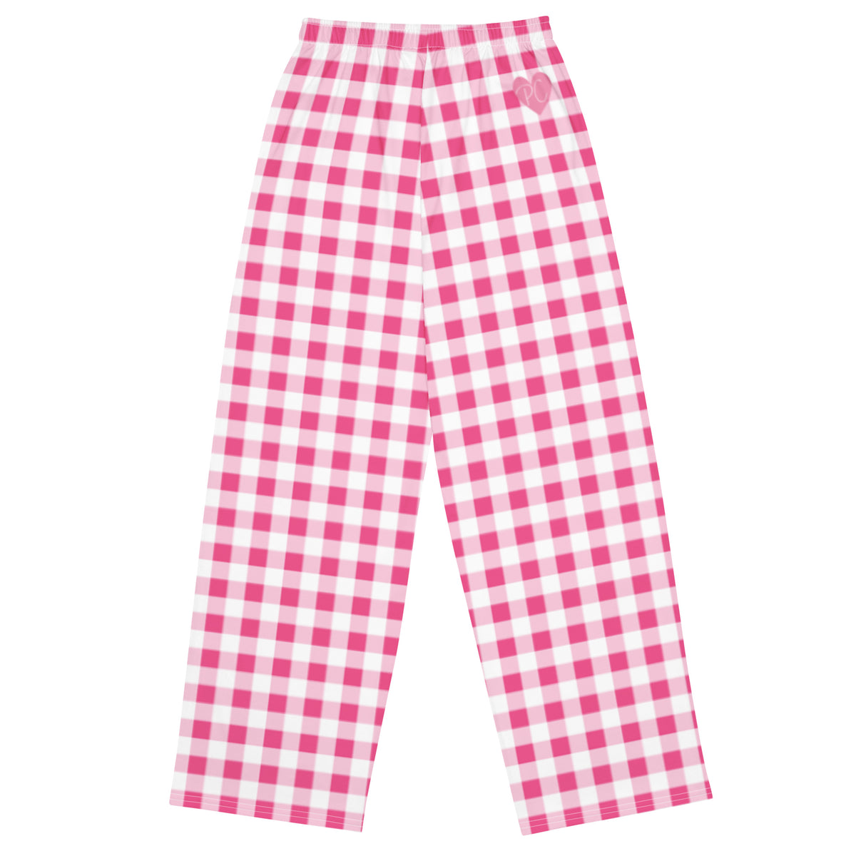 Hattie Everything Nice Pink Gingham Wide-Leg Lounge Pants