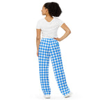 Hattie Beyond Blue Gingham Wide-Leg Lounge Pants