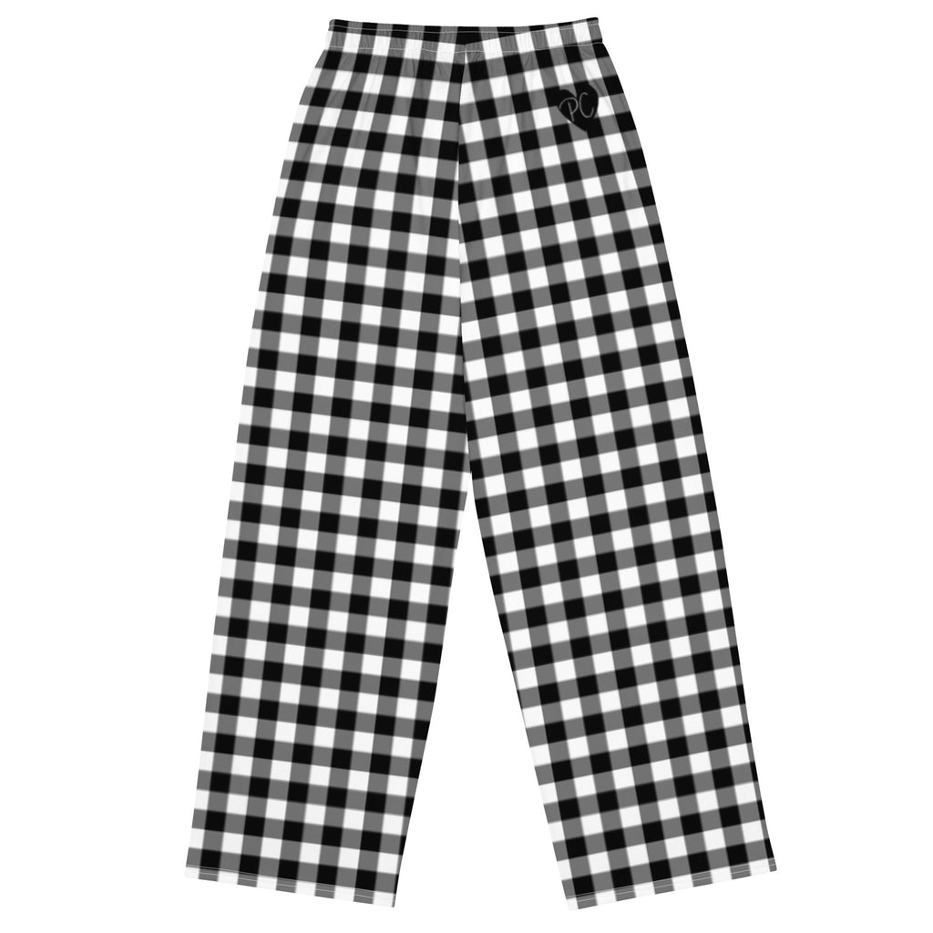 Hattie Badass Black Gingham Wide-Leg Lounge Pants