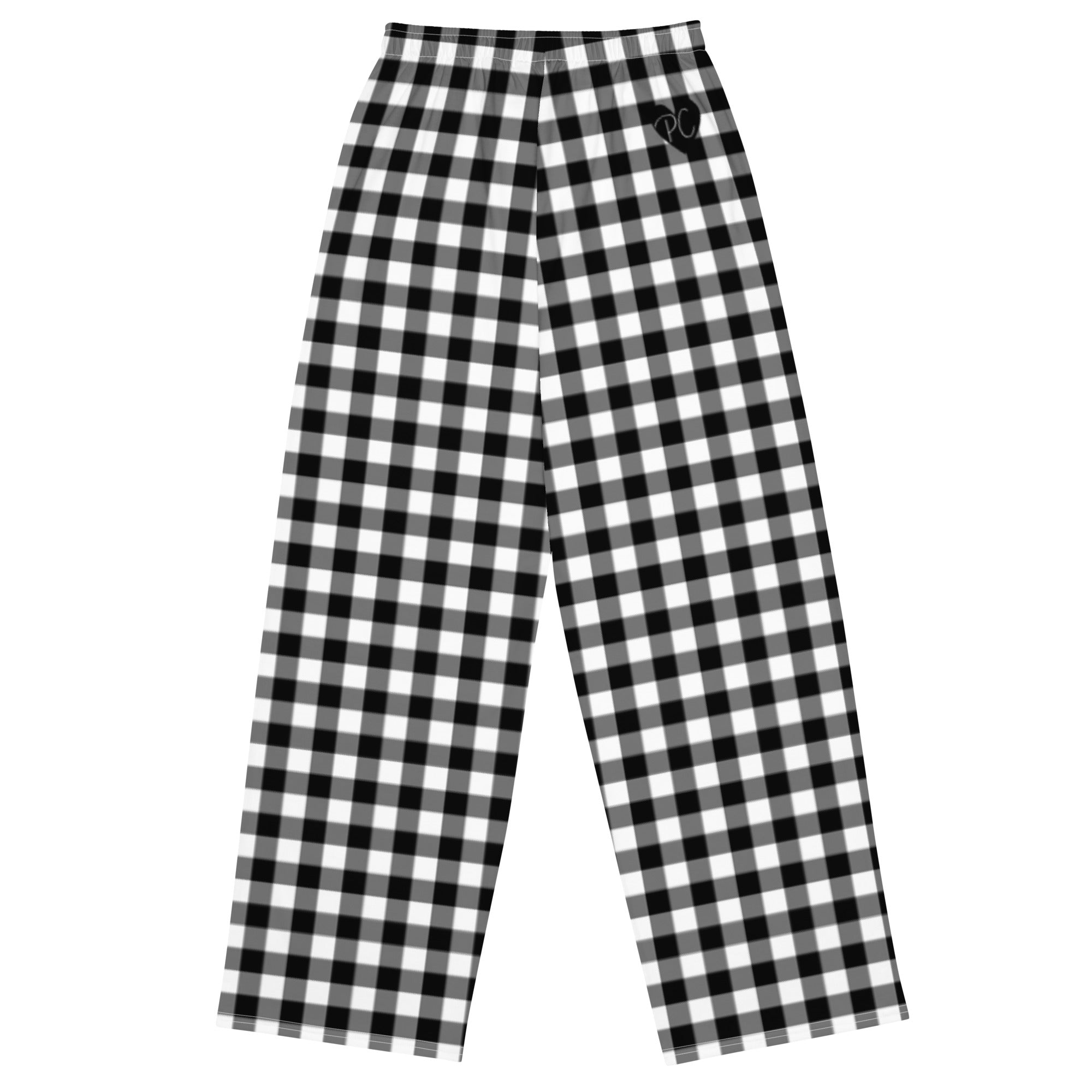 Hattie Badass Black Gingham Wide-Leg Lounge Pants