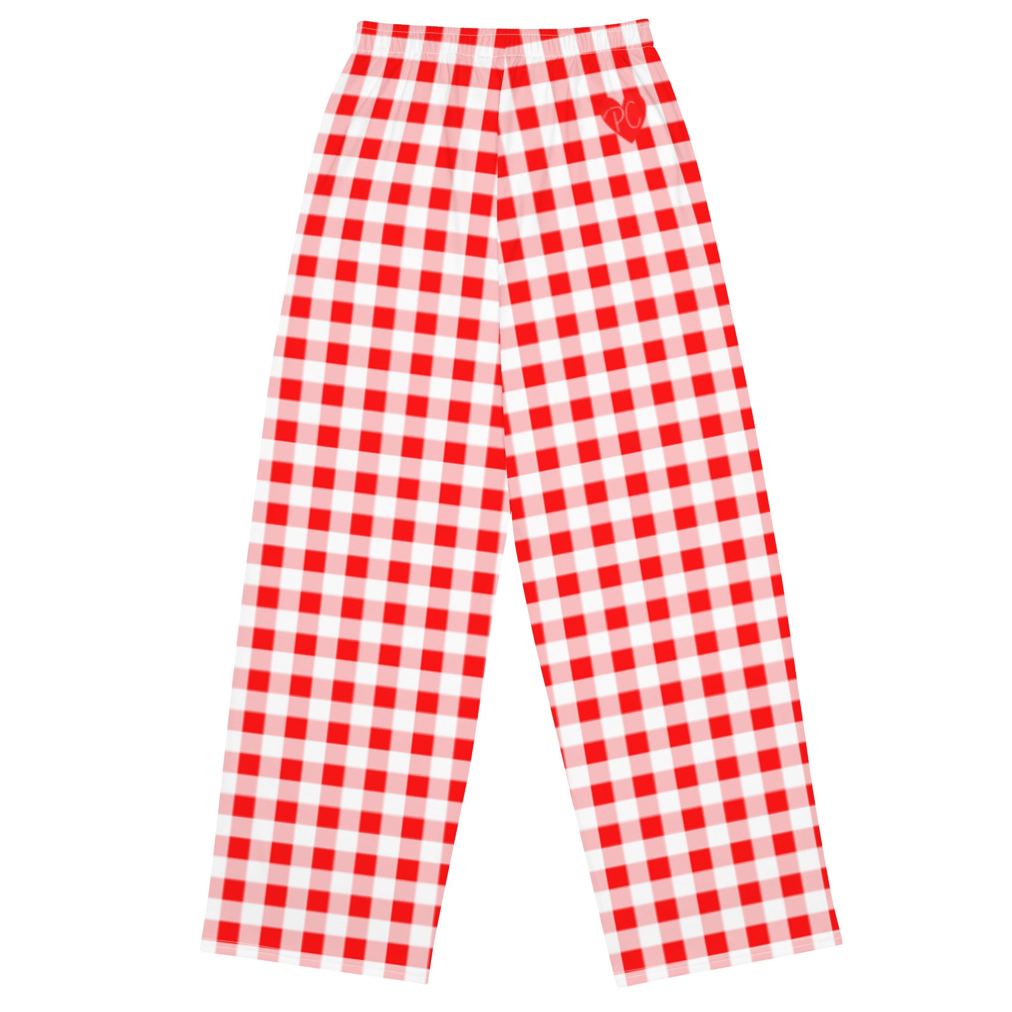 Hattie Ruby Red Gingham Wide-Leg Lounge Pants