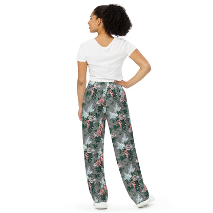 Hattie J'Adore Bella Roses Wide-Leg Lounge Pants | Pinup Couture Relaxed