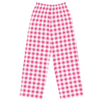 Hattie Everything Nice Pink Gingham Wide-Leg Lounge Pants