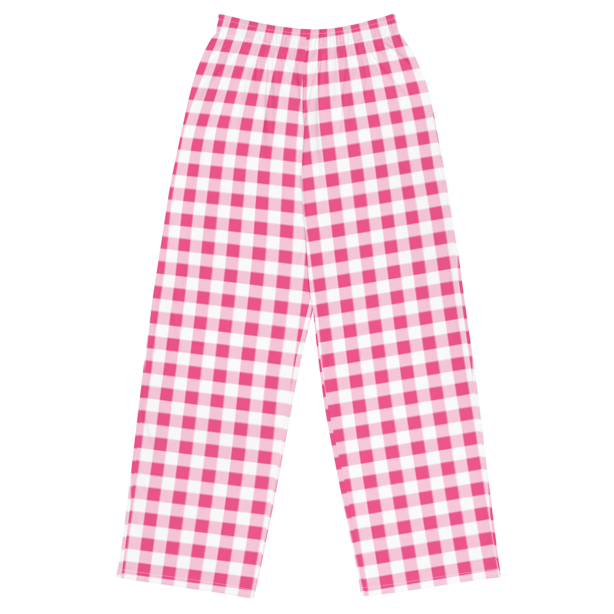 Hattie Everything Nice Pink Gingham Wide-Leg Lounge Pants