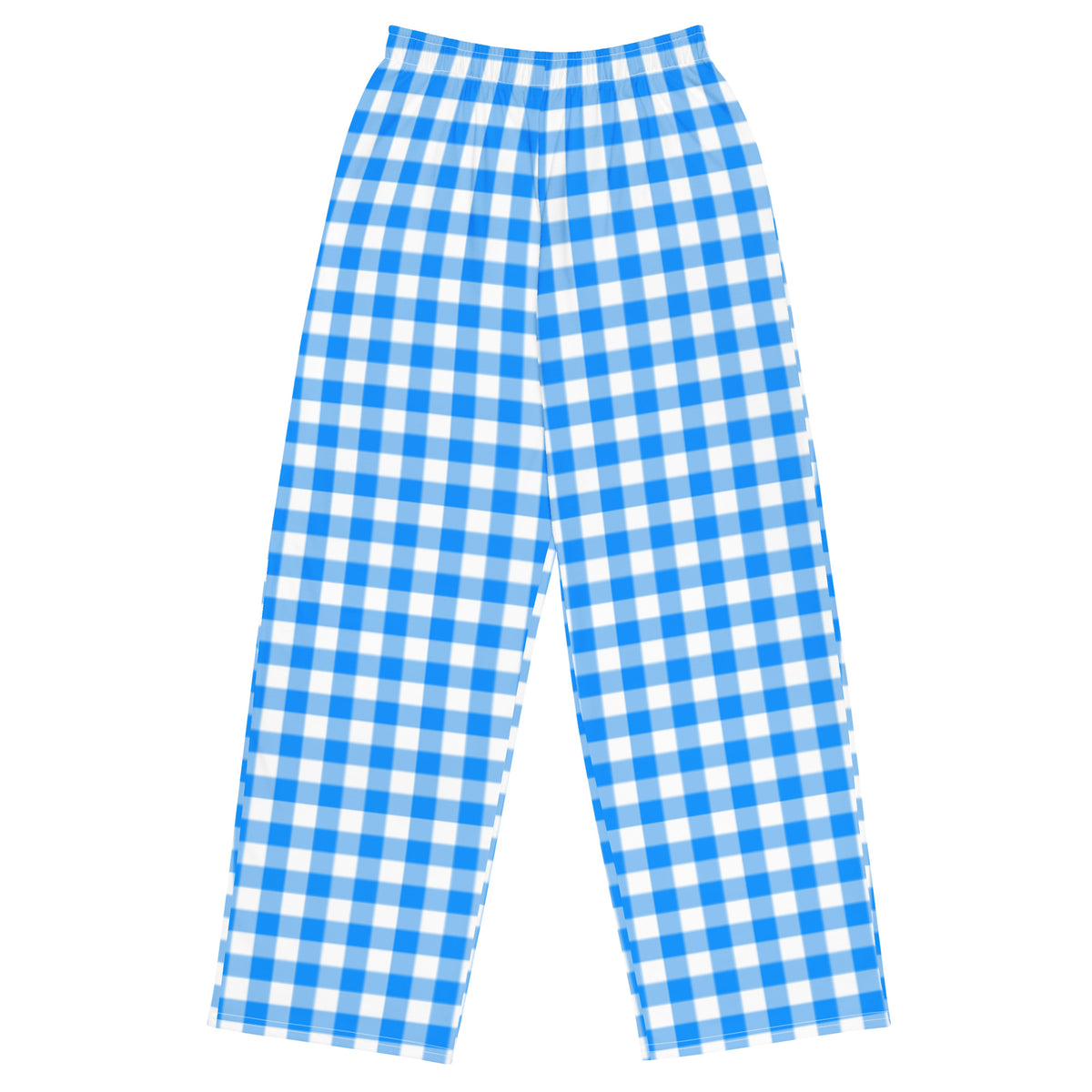 Hattie Beyond Blue Gingham Wide-Leg Lounge Pants