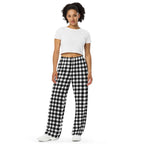 Hattie Badass Black Gingham Wide-Leg Lounge Pants