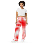 Hattie Ruby Red Gingham Wide-Leg Lounge Pants