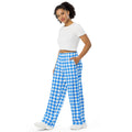 Hattie Beyond Blue Gingham Wide-Leg Lounge Pants