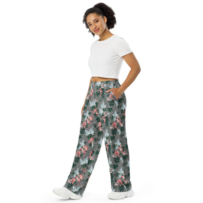 Hattie J'Adore Bella Roses Wide-Leg Lounge Pants | Pinup Couture Relaxed