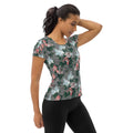 J'Adore Grey Bella Roses Print Women's Athletic T-shirt