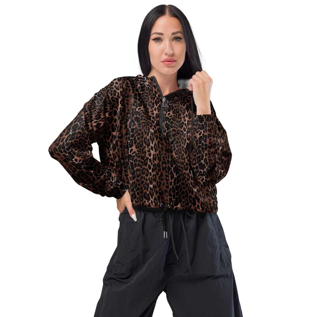 OG Leopard Women’s Cropped Windbreaker Jacket
