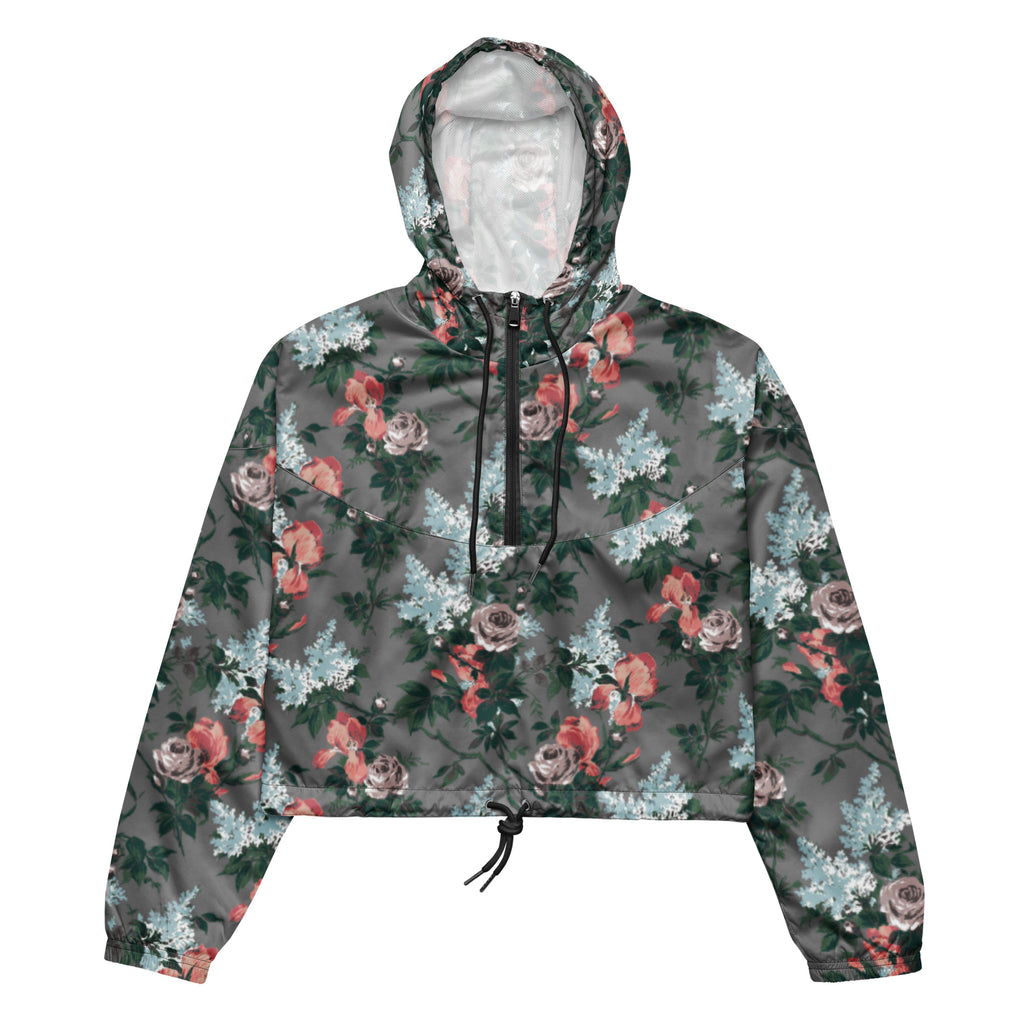 Women’s Cropped Windbreaker in J'Adore Paris Bella Roses Floral Print