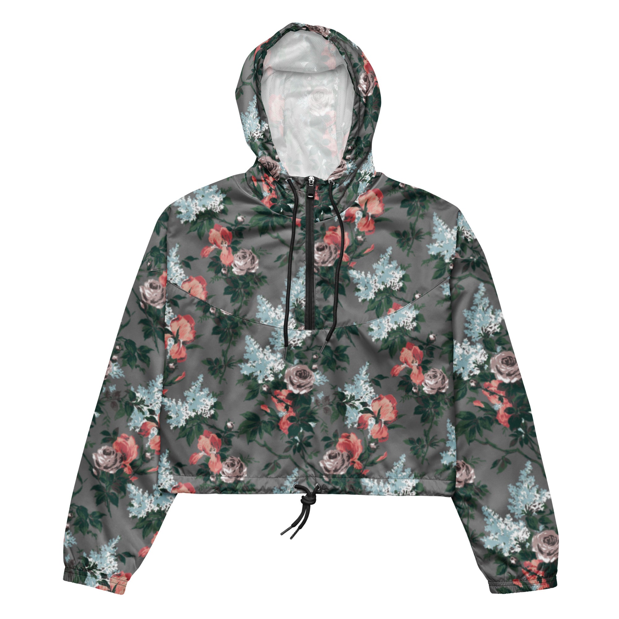 Women’s Cropped Windbreaker in J'Adore Paris Bella Roses Floral Print