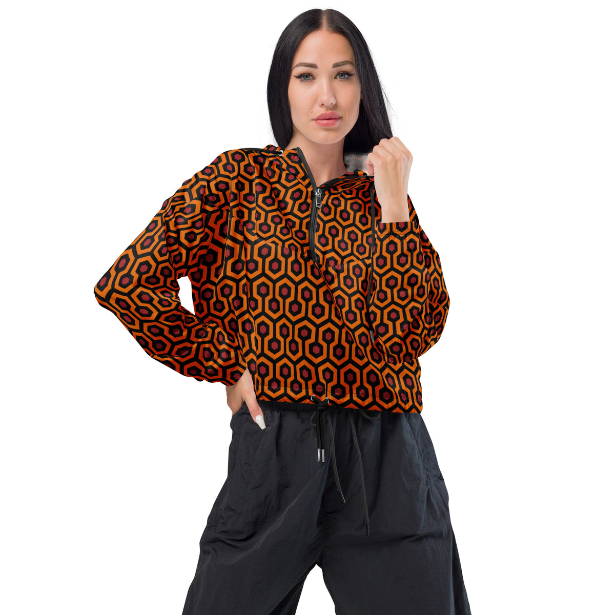 Hotel Hexagon Women’s Cropped Windbreaker Jacket