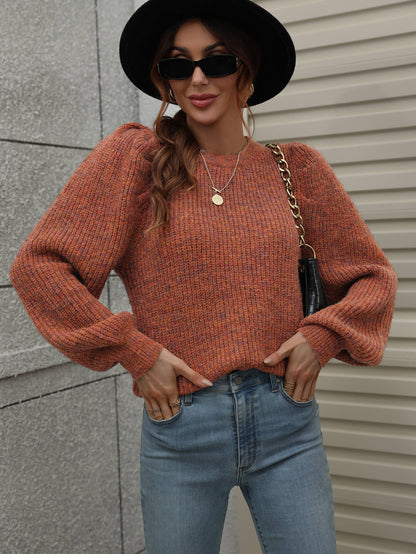 Miss Puff Lantern Sleeve Sweater in Red, Orange, Blue, or Green