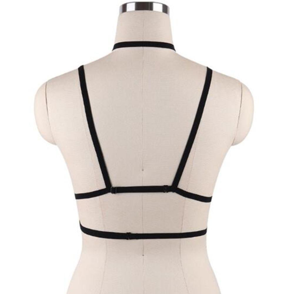 Don't Cross Her Black Elastic Cross Body Harness