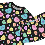 TGIF Sleepover PJs in Black Bitter Candy Hearts Tee & Pajama Shorts-Set