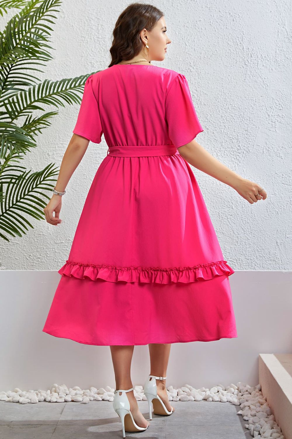 Midge Swing Dress in Electric Pink