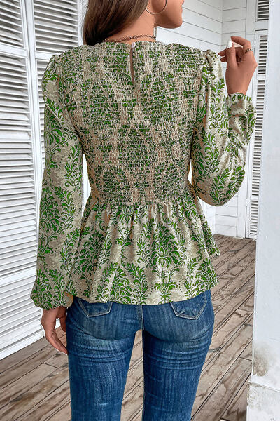 Phoebe Smocked Printed Balloon Sleeve Blouse | 3 Colors