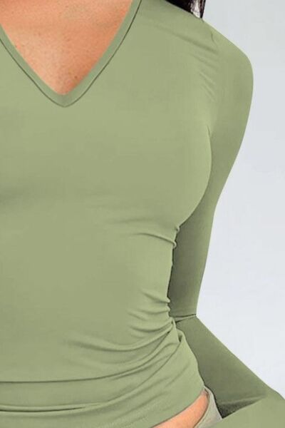 Remi V-Neck Long Sleeve T-Shirt | 10 Colors