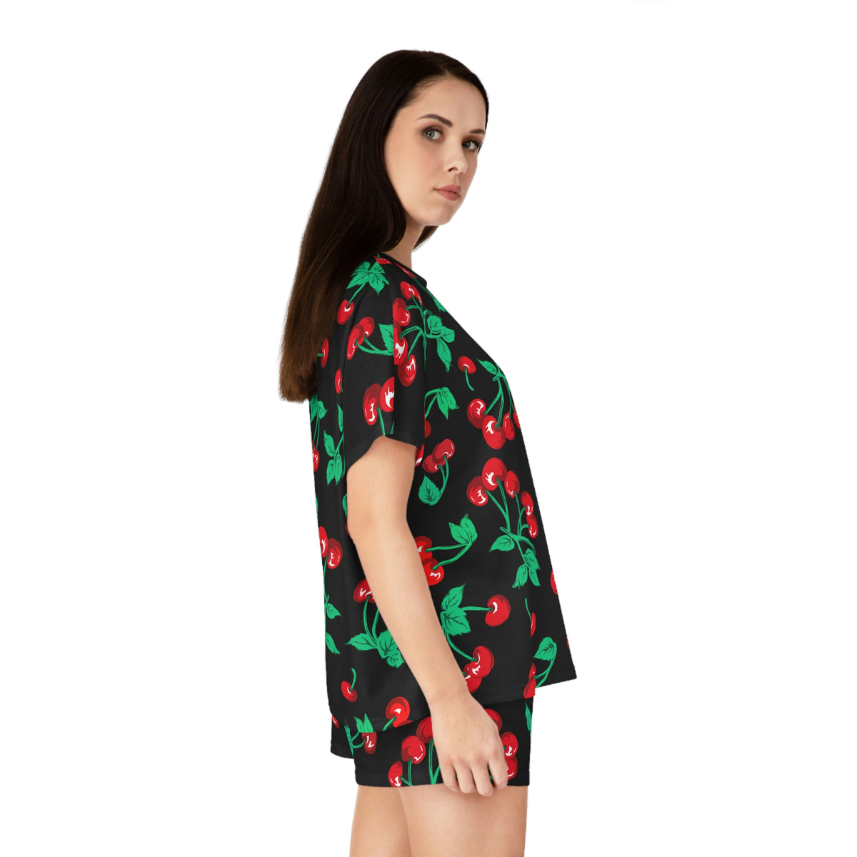 TGIF Sleepover PJs in Black Cherry Girl Tee & Pajama Shorts-Set