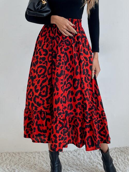 Grimilde Ruffle Hem A-Line Midi Skirt | 4 Colors | Poundton
