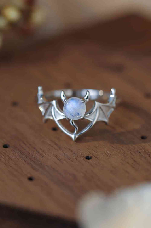 Batgirl Moonstone Ring in 925 Sterling Silver