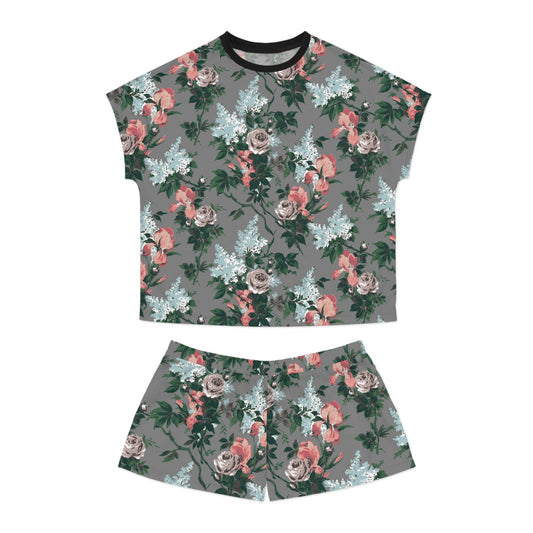 TGIF Sleepover PJs in J'adore Bella Roses Tee & Pajama Shorts-Set | Pinup Couture Relaxed