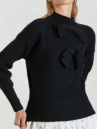 Hermione Charming Lantern Sleeve Double Bow Detail Sweater | 3 Colors