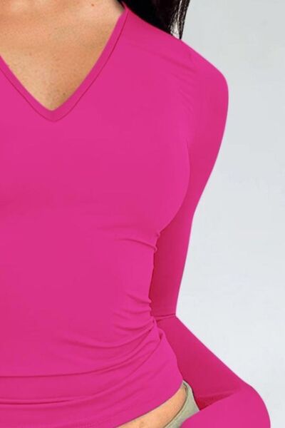 Remi V-Neck Long Sleeve T-Shirt | 10 Colors