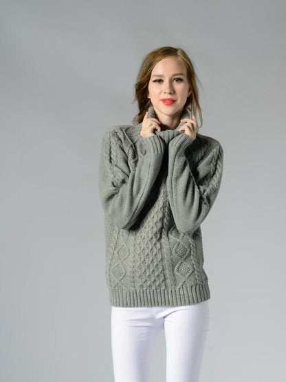 Turin Braided Turtleneck Long Sleeve Sweater | 4 Colors