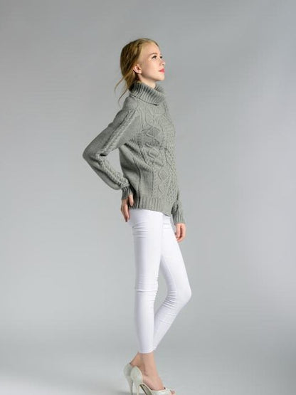 Turin Braided Turtleneck Long Sleeve Sweater | 4 Colors