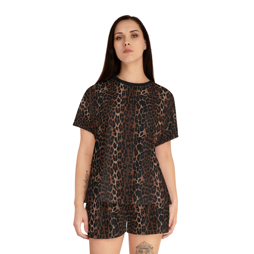 TGIF Sleepover PJs in OG Leopard Tee & Pajama Shorts-Set
