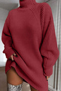 Maria Mock Neck Dropped Shoulder Sweater Dress