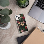 Dark Vintage Bella Roses Print iPhone Case