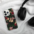 Dark Vintage Bella Roses Print iPhone Case