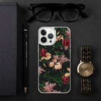 Dark Vintage Bella Roses Print iPhone Case