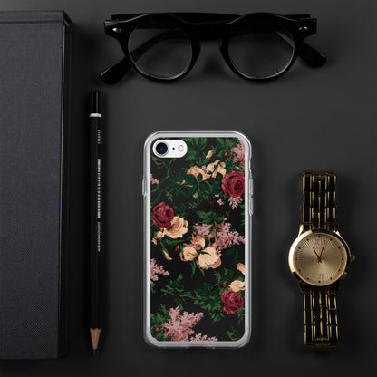 Dark Vintage Bella Roses Print iPhone Case | Pinup Couture