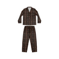 Pajama Game in OG Leopard Satin 2 Piece Button Up PJ Set