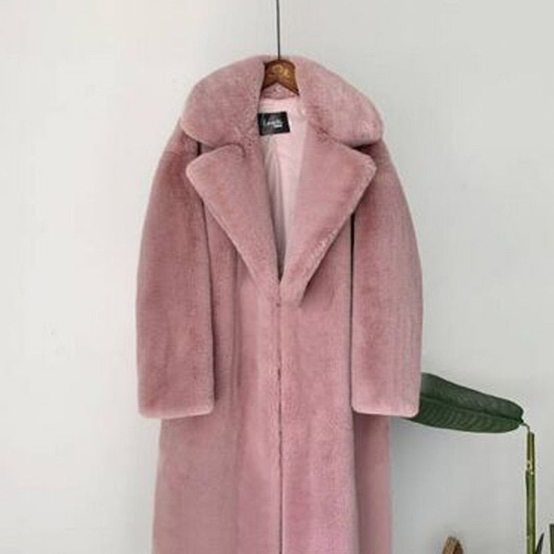 Vintage 1950s Plush Thick Warm Fur Coat Loose Lapel Borgana Fur Coat