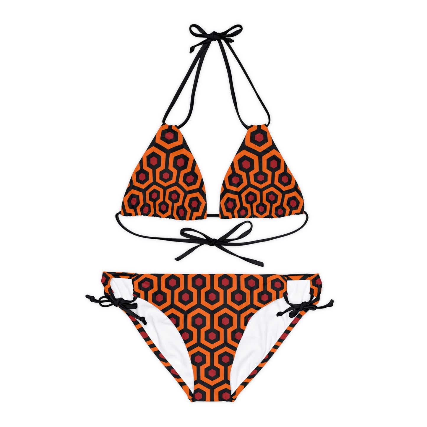 Hotel Hexagon Print Strappy Bikini Set | Pinup Couture Swim