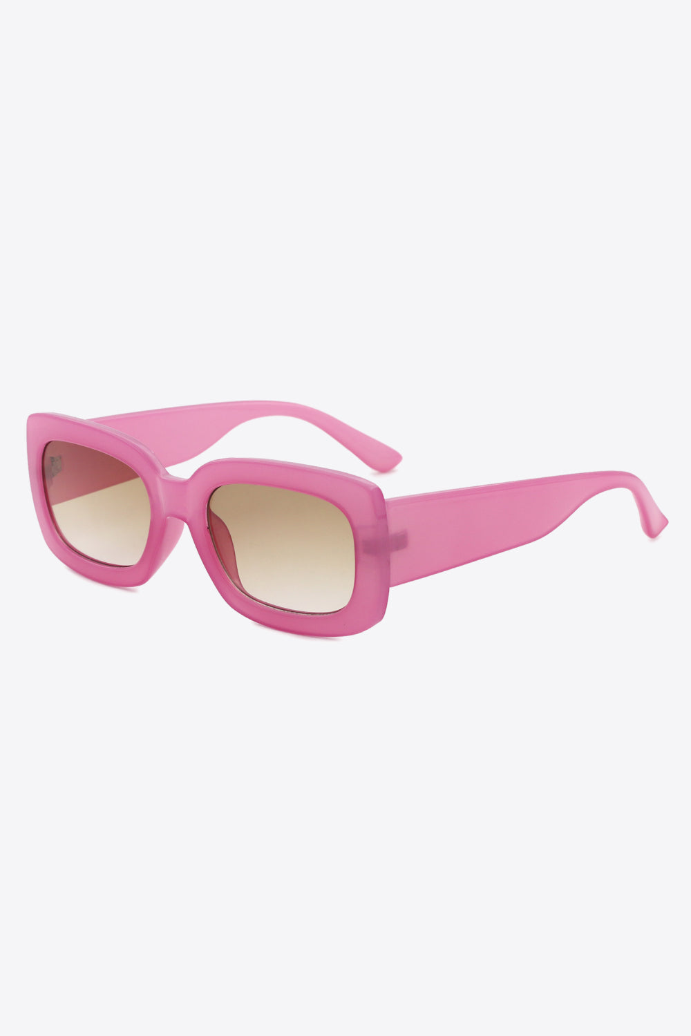Blocks and Boundaries Polycarbonate Rectangle Sunglasses in Pink and Black