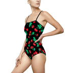 Devon Black Coffee Cherry Girl Strappy One-piece Swimsuit