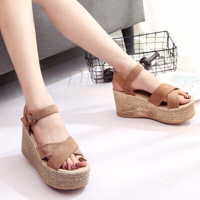 Lucy Crisscross Open Toe Wedge Sandals | 3 Colors