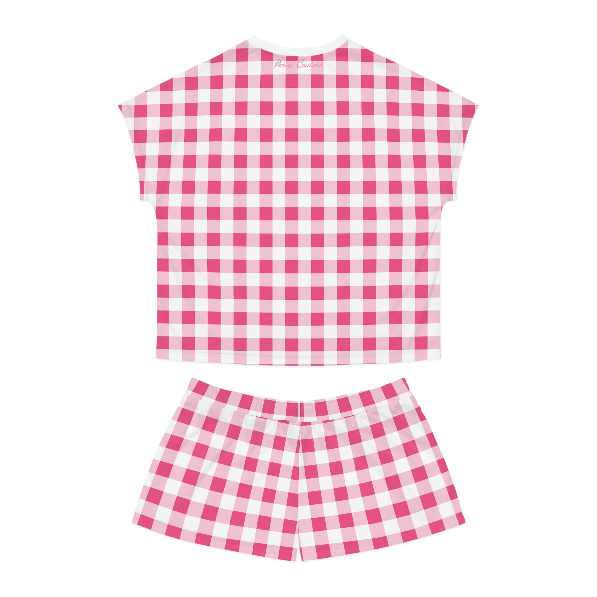 TGIF Sleepover PJs in Everything Nice Pink Gingham Tee & Pajama Shorts-Set