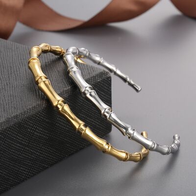 Cane Stainless Steel Bamboo Shape Bracelet | 2 Colors